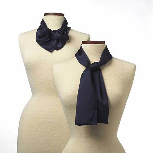 Navy Blue Polyester Satin Scarf - 8"x45" 1