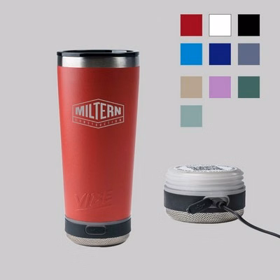 Go Caddy Vibe 18oz Tumbler with Bluetooth Speaker - Laser Engraved