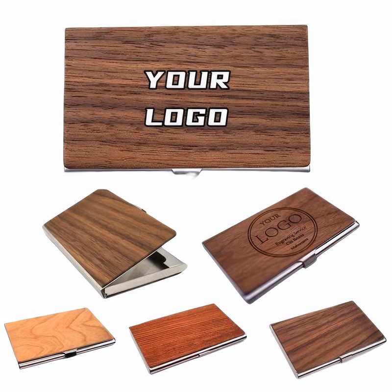 Portable Wooden Business Name Card Holders & Cases