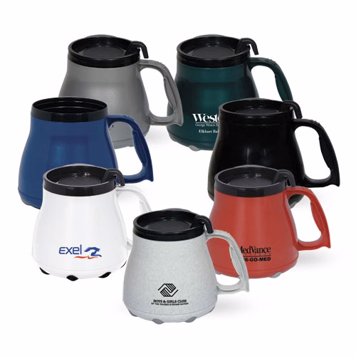 16 Oz. Low Rider Mug with Special Rubber Grip Base & Slider Lid
