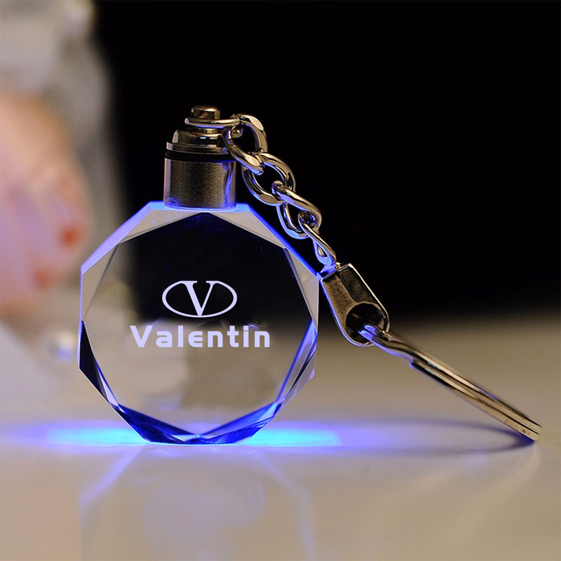 Luminous Crystal Engraved Keychain