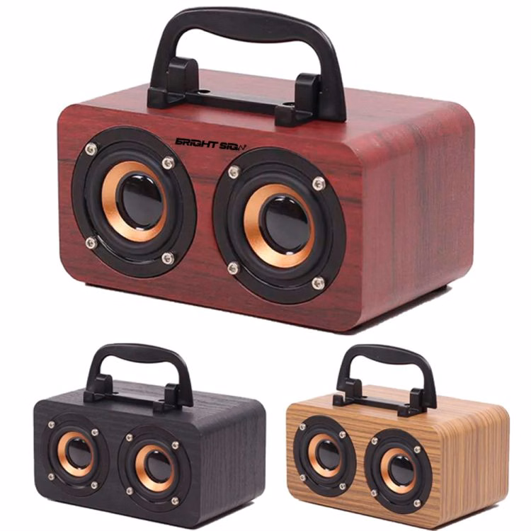 Vintage Bluetooth Speaker 360 Wooden Music Player