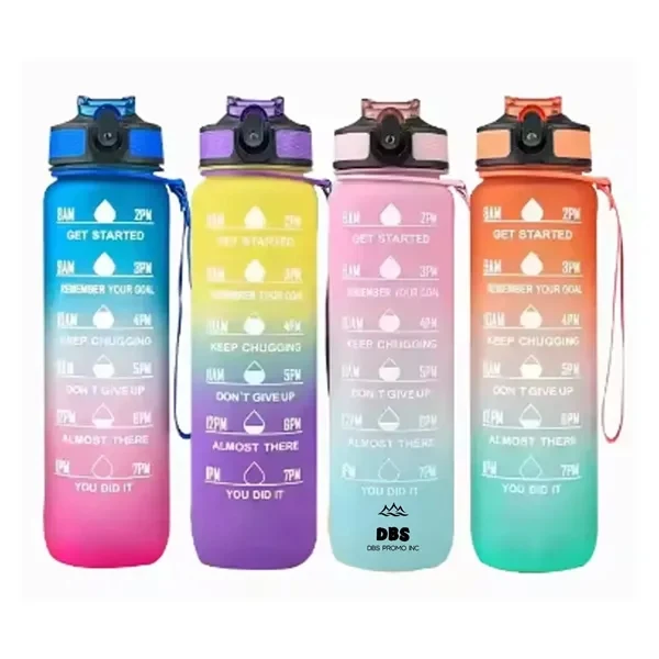 32Oz Motivational Bottle with Time Mark 1