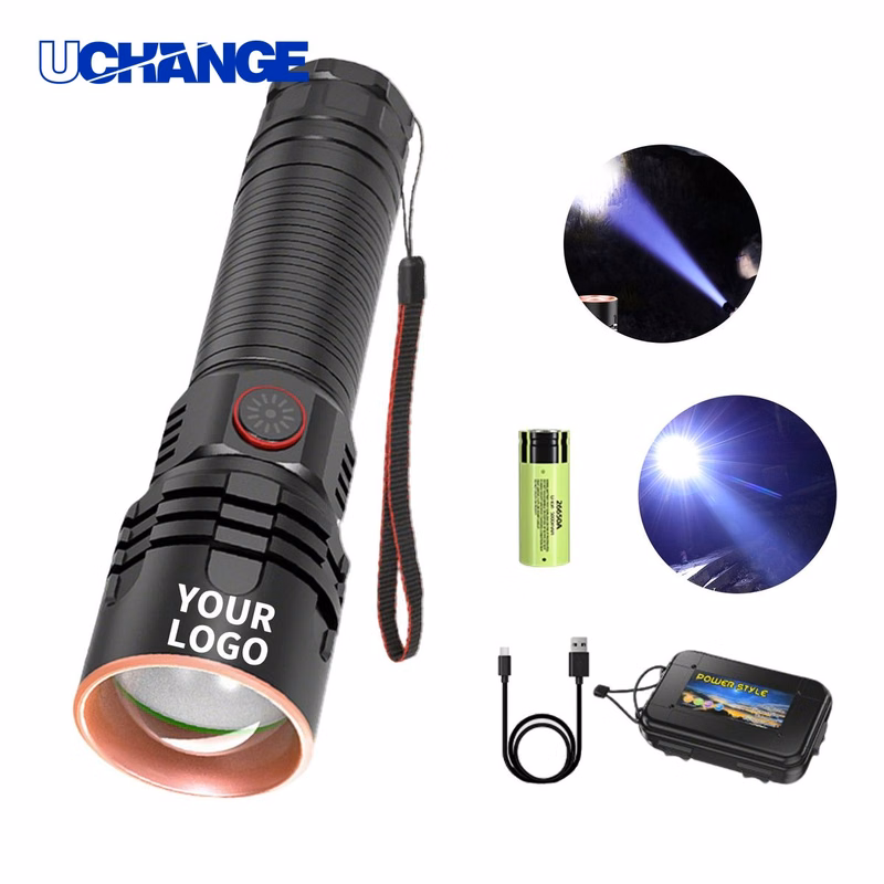 Rechargeable Zoom Flashlight Tool with Three Mode Output