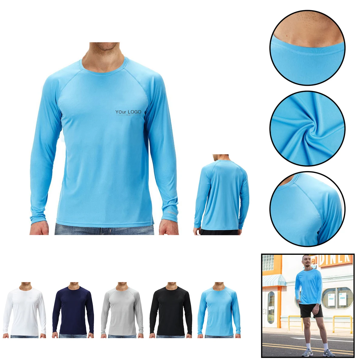 Men's Quick Dry Lightweight UPF 50 Long Sleeve Shirts 1