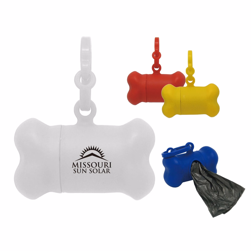 Bone shaped dog waste bag dispensor