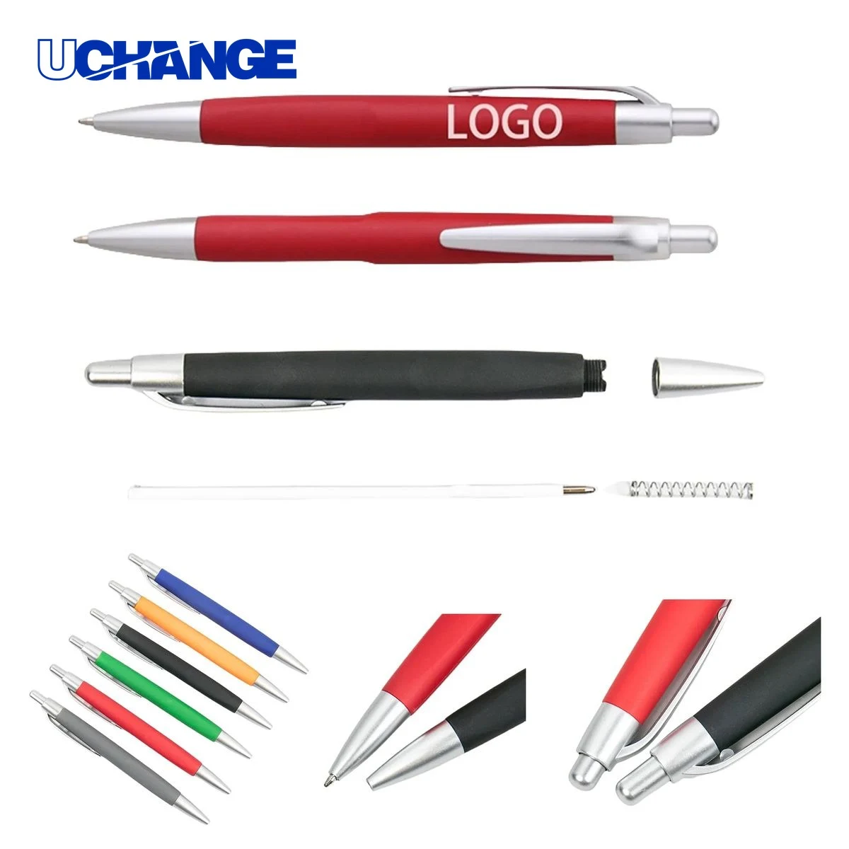 Click Action Plastic Ballpoint Pen, custom pen with logo imprint 1