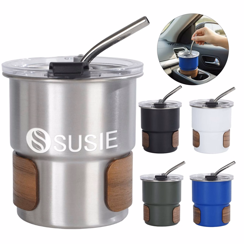 10 oz Stainless Steel Mug w/ Wooden Sleeve