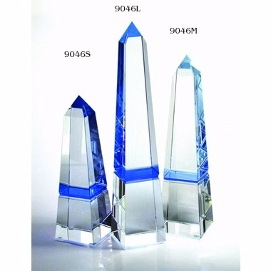EMINENCE OBELISK CRYSTAL AWARD (BLUE/CLEAR)