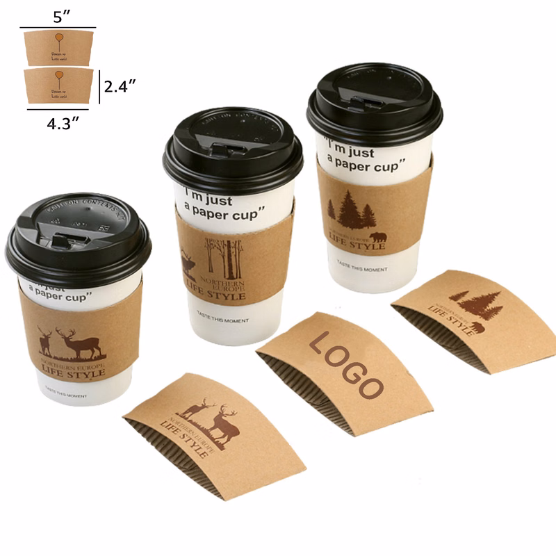 MOQ 500 Personalized Kraft Coffee Sleeve for Wholesale