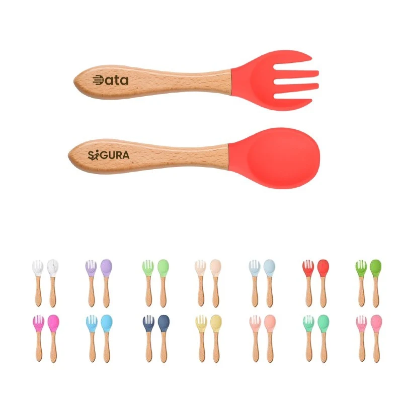 Baby Silicone Spoon Fork Set 1
