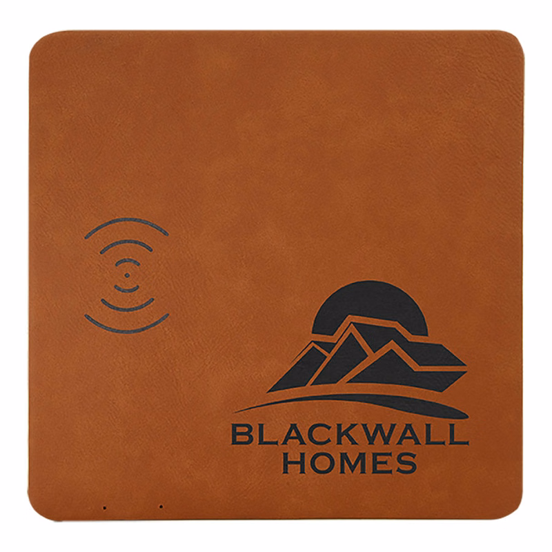 8" x 8" Rawhide Leatherette Phone Charging Mat
