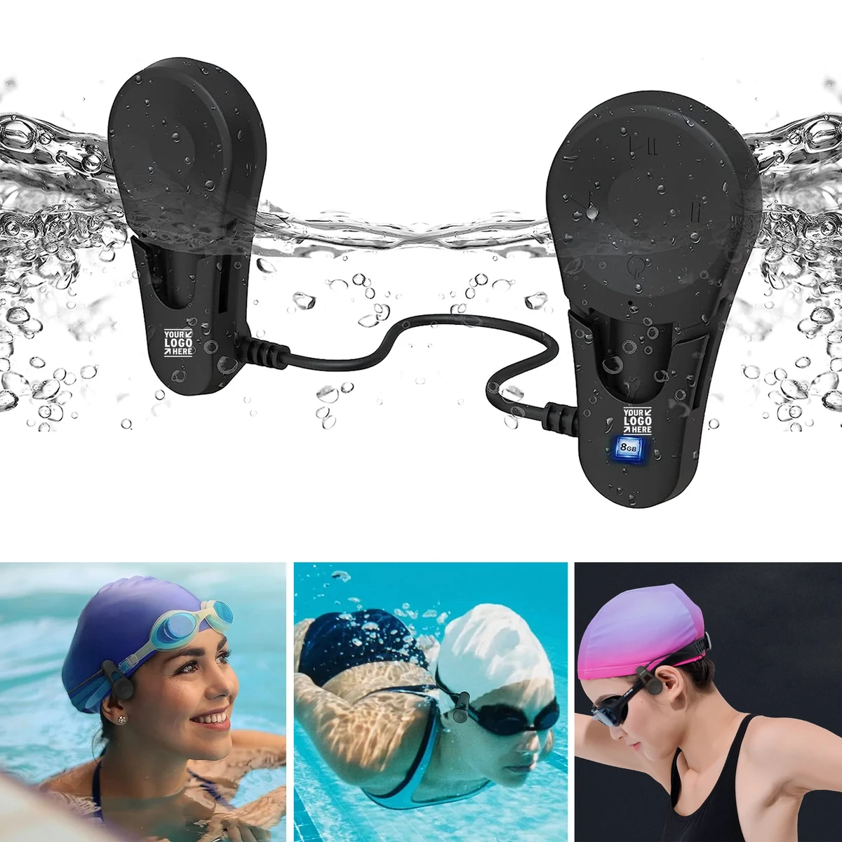 IPX8 Waterproof Underwater Music MP3 Player Bone Conduction Design Swimming Headphone 1