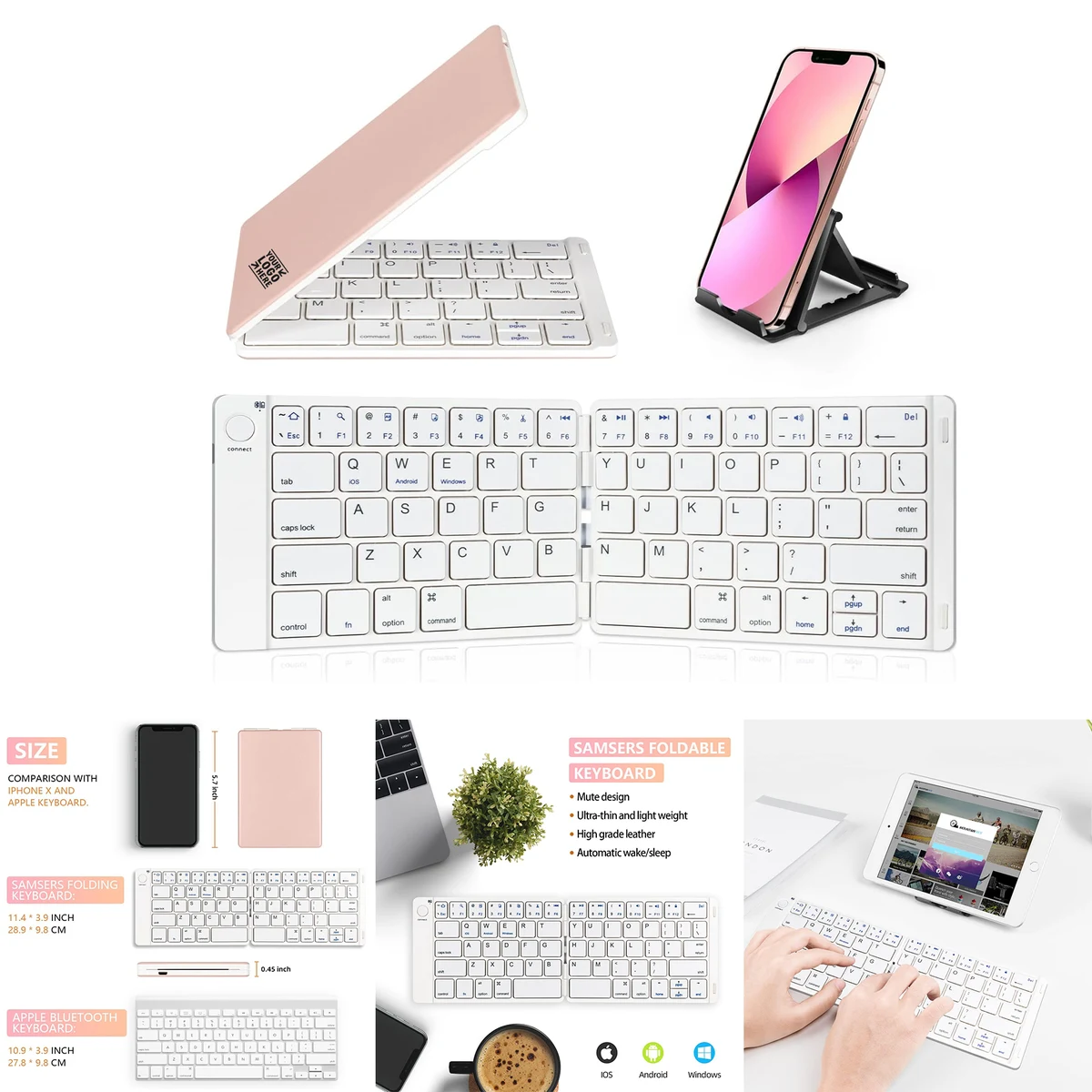 Portable Wireless Foldable Bluetooth Keyboard 1