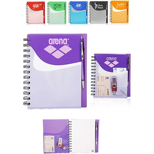 Wavy Two-Tone Spiral Notebook - 6" W x 7" H 1