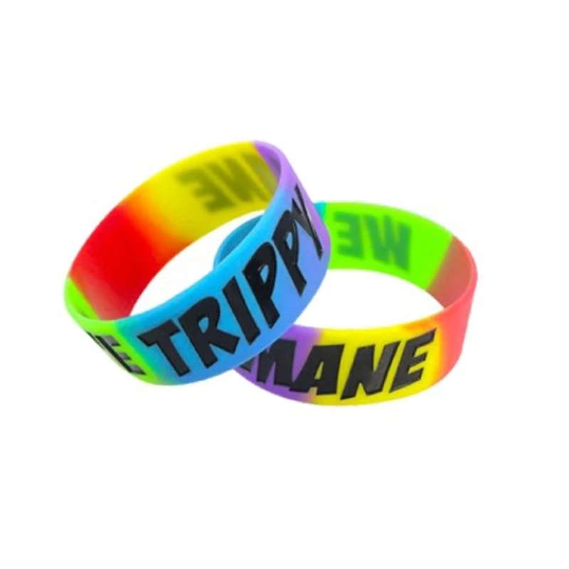 1" Debossed & Segmented Silicone Bracelets 1