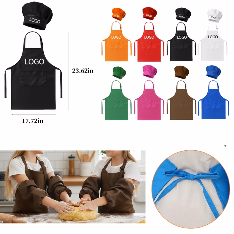 Kids Apron Set for Painting, Baking & Chef Use