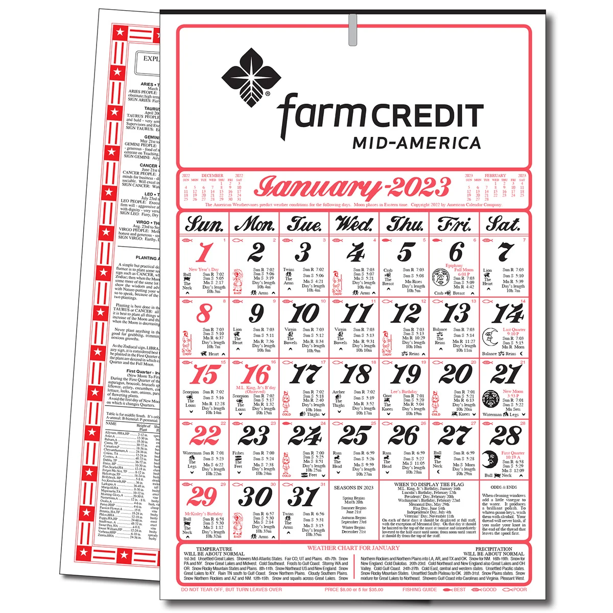 7 Sheet Almanac Wall Calendar 1