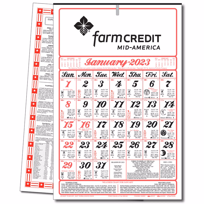 7 Sheet Almanac Wall Calendar