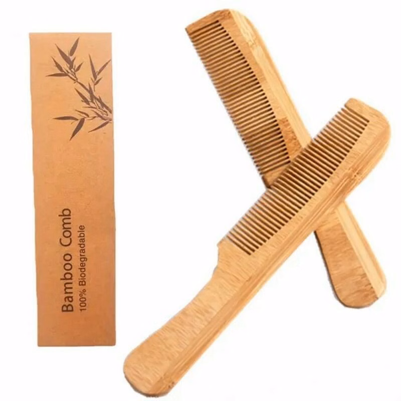 Bamboo comb with handle