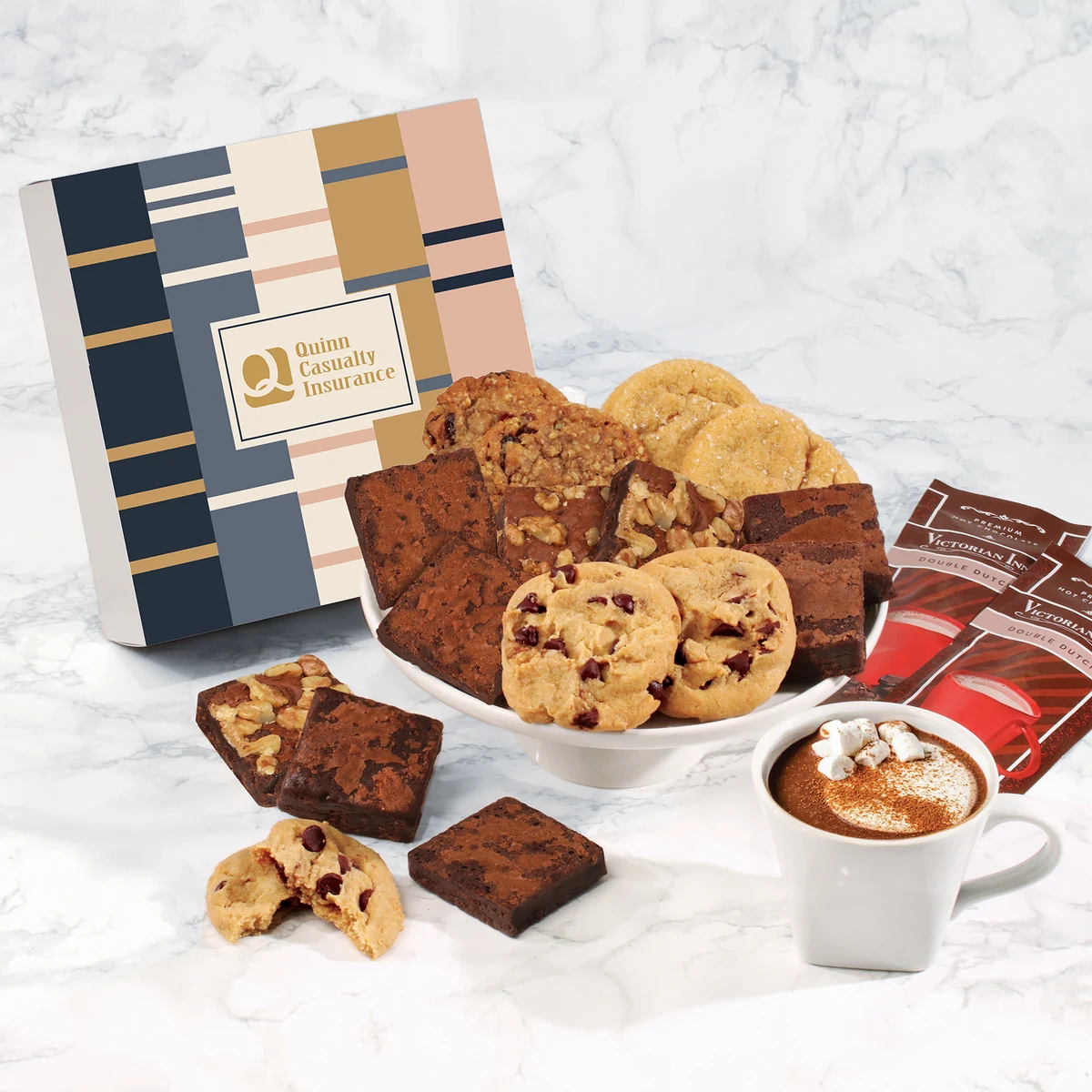 Gourmet Cookie & Brownie Gift Box with Squares & Lines Sleeve 1