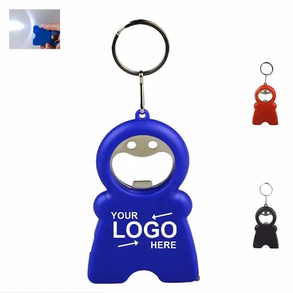 Custom Plastic 4.84 Inch Multi Tool Bottle Opener With LED — Outdoor Utility Giveaway