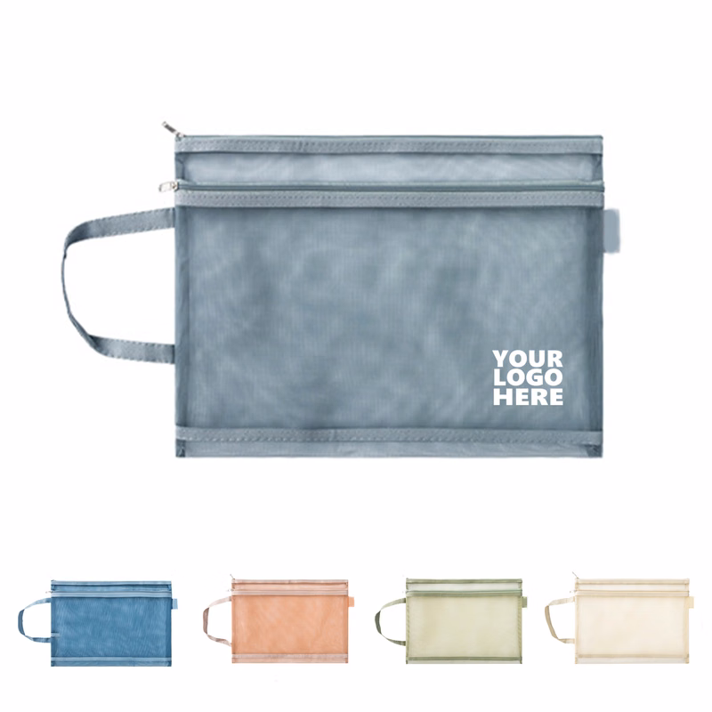 Dual Zipper Pocket Pencil Pouch