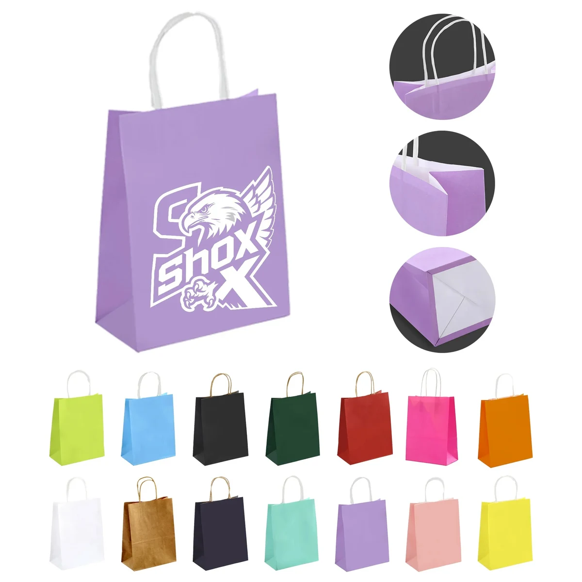 MOQ 20 Coloured Kraft Paper Tote Bag 1