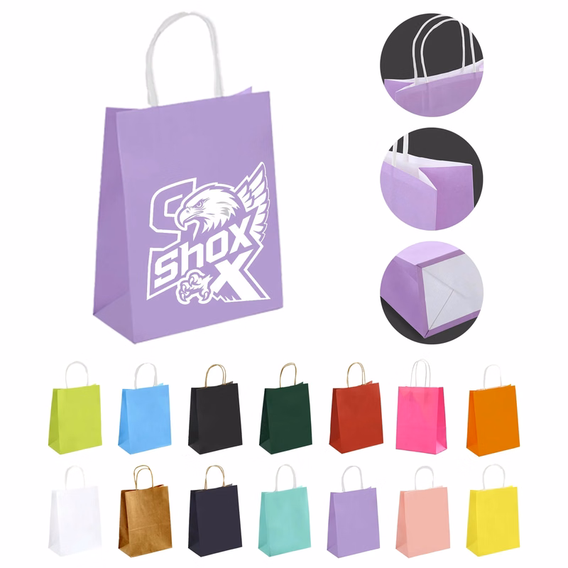 MOQ 20 Coloured Kraft Paper Tote Bag