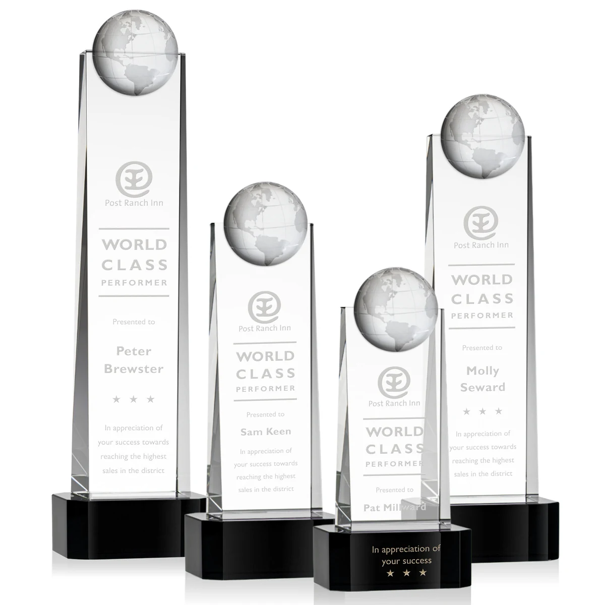 Sherbourne Globe Award on Base - Black 1