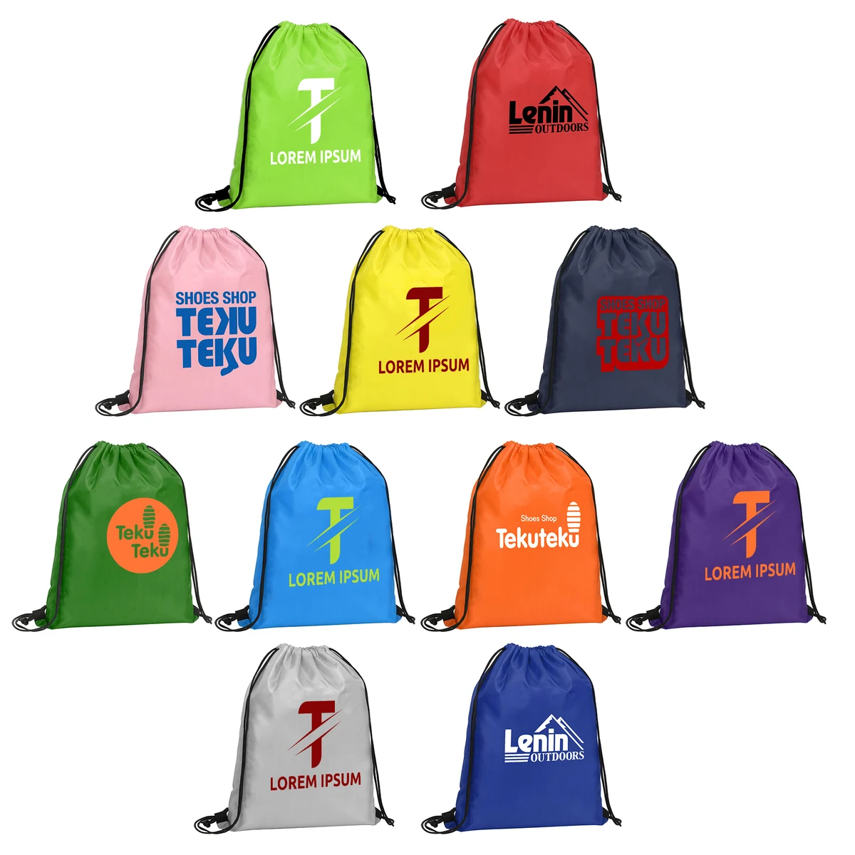 14" X 17" Lightweight Drawstring Budget Backpack 1