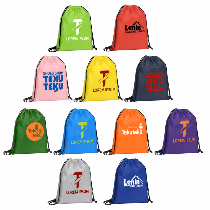 14" X 17" Lightweight Drawstring Budget Backpack
