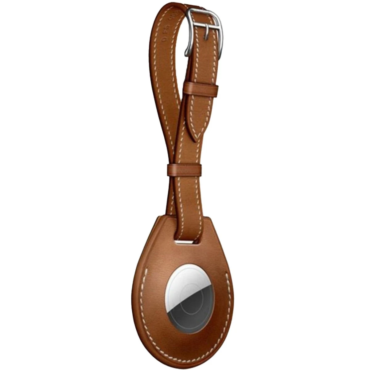 Custom Leather AirTag Holder w/ Buckle Closure & Keyring 1