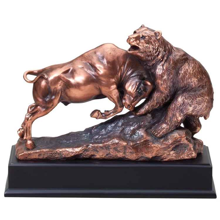 Bull and Bear Resin Sculpture 1
