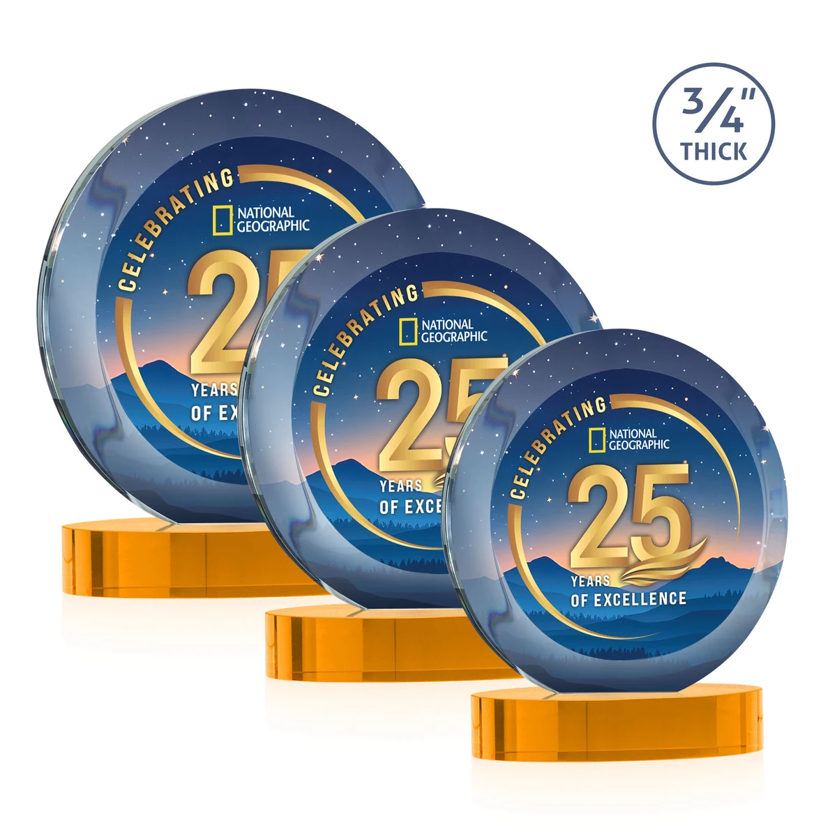 Gibralter Vividprint™ Award on Alberton Base - Amber 1
