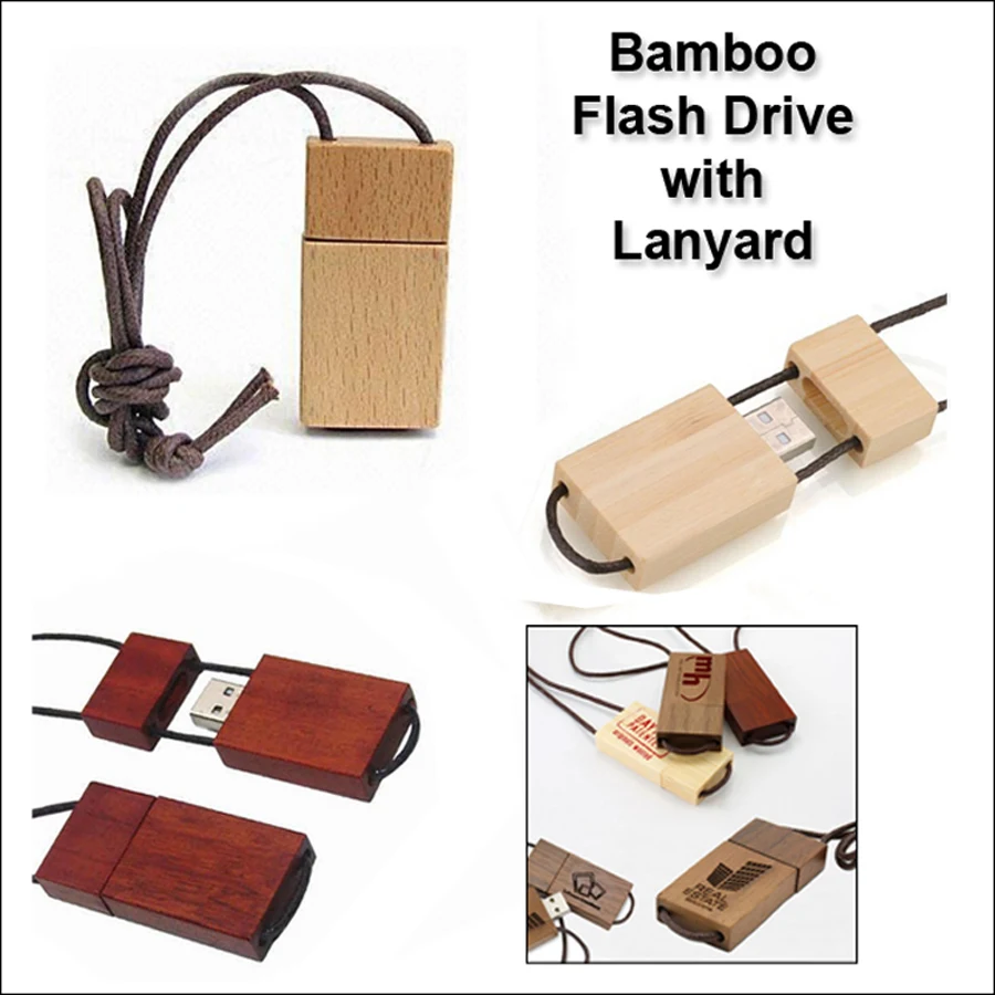 Bamboo Lanyard Flash Drive / USB - 32 GB 1