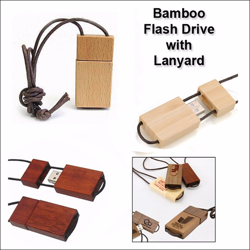 Bamboo Lanyard Flash Drive / USB - 32 GB