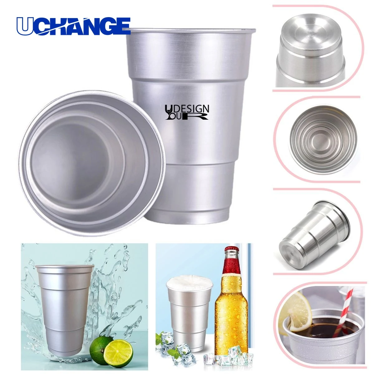 Aluminum Recyclable Party Cup Container (16 oz) 1