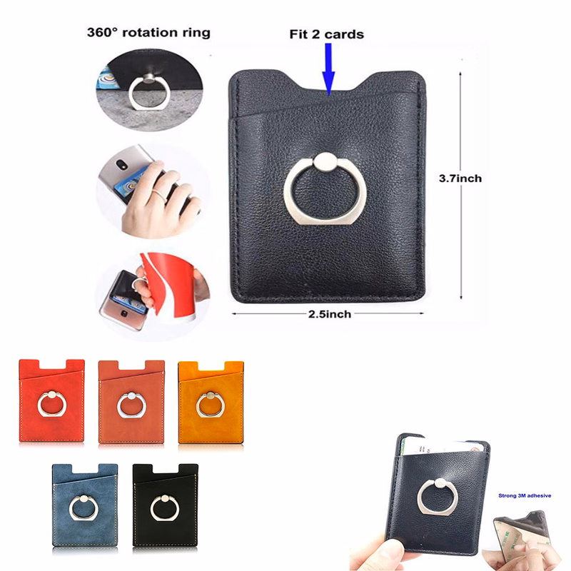 PU Leather Wallet With Ring Stand