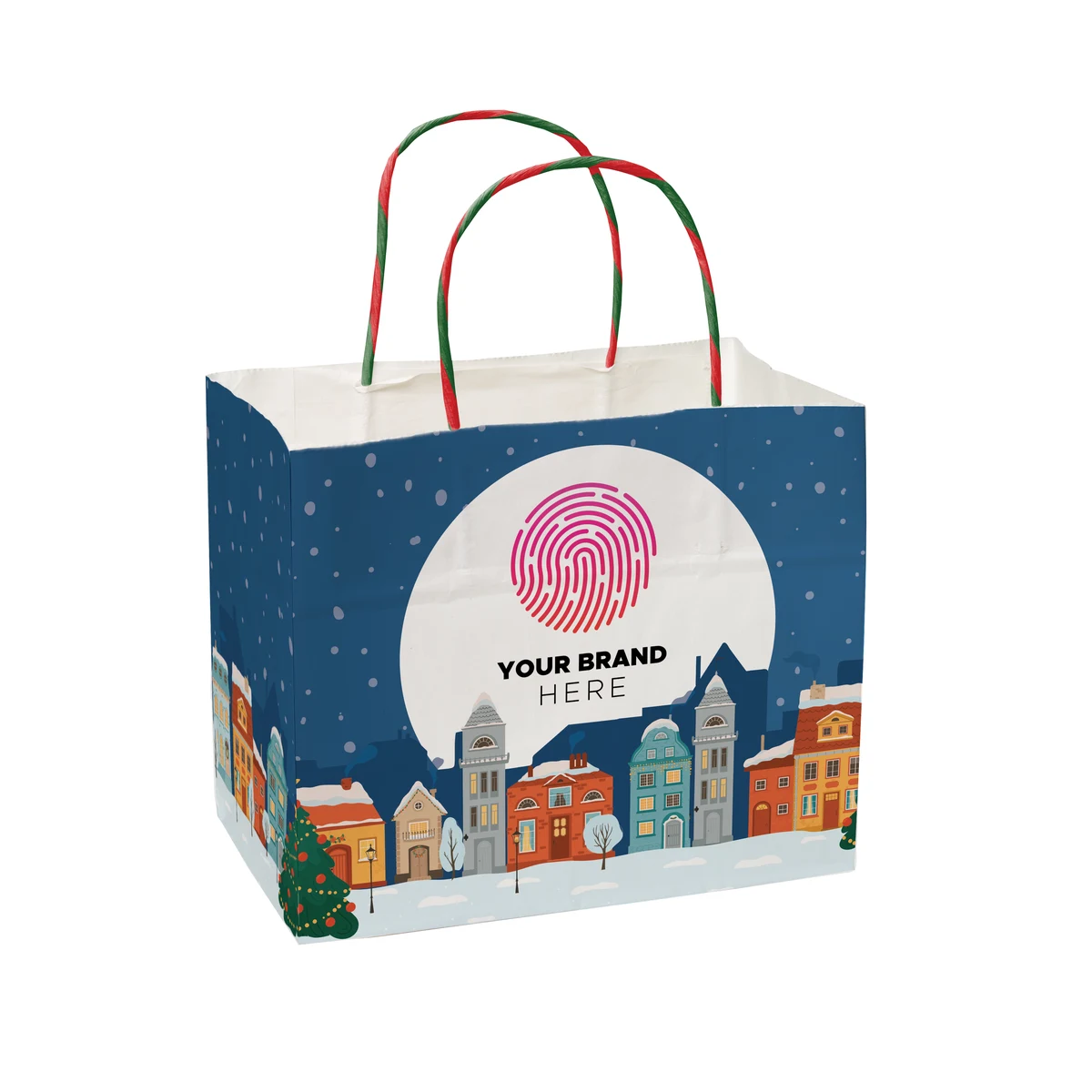 Christmas Village Handle Shopper Bag (8.5" x 7.25" x 5") 1