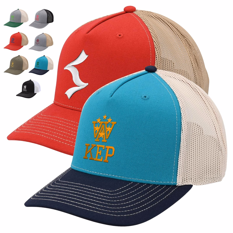 Cotton Mesh Trucker Cap With Plastic Snapback