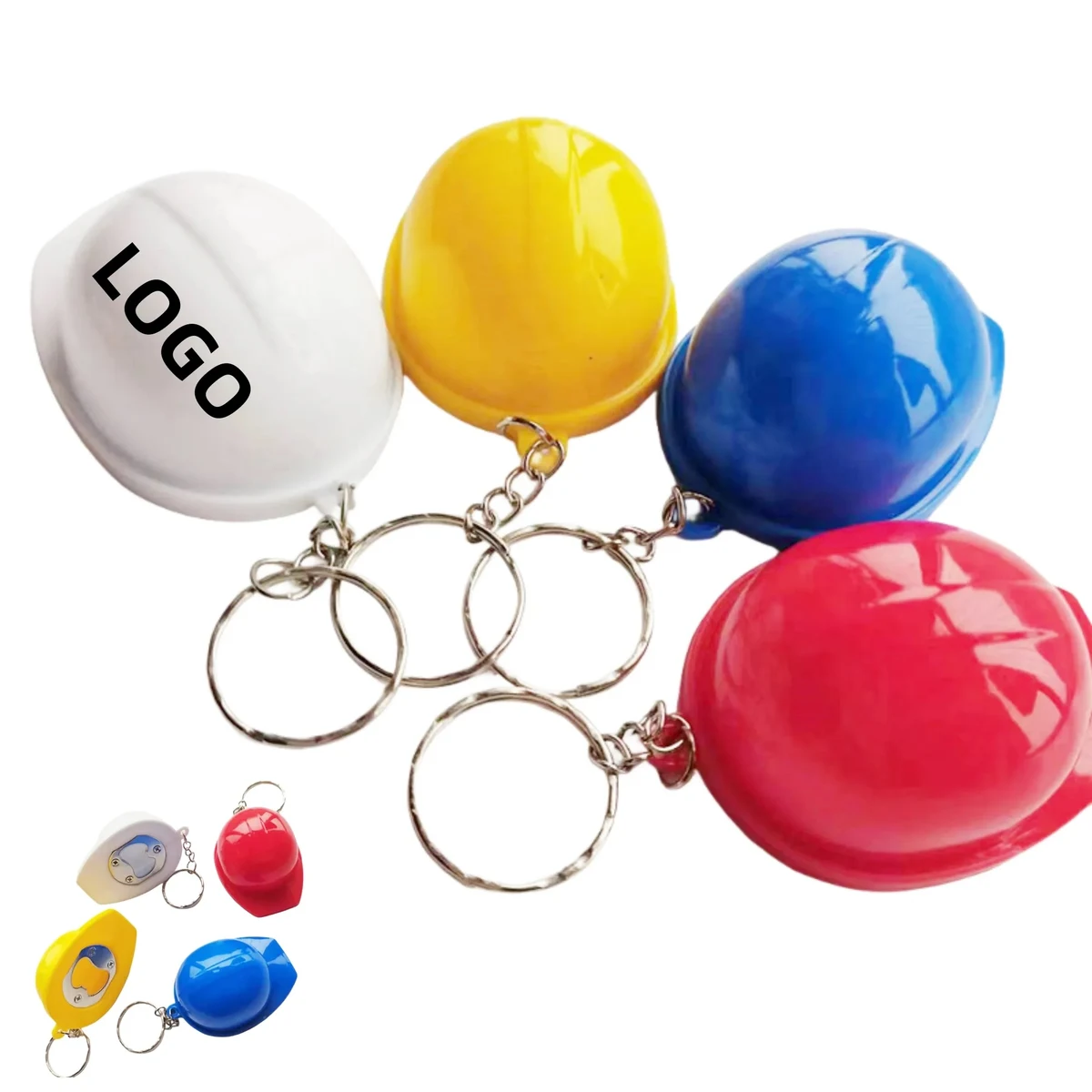 Hard Hat Shaped Bottle Opener Keychain 1