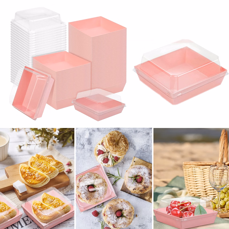 5" Brown Square Disposable Paper Charcuterie Box