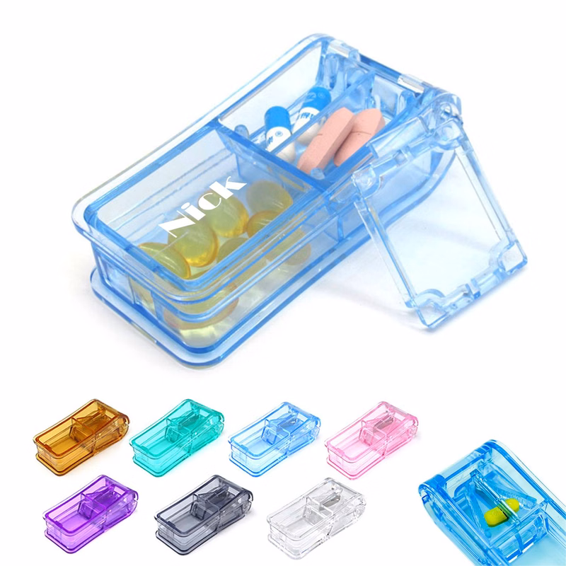 Transparent Pill Cutting and Storage Box