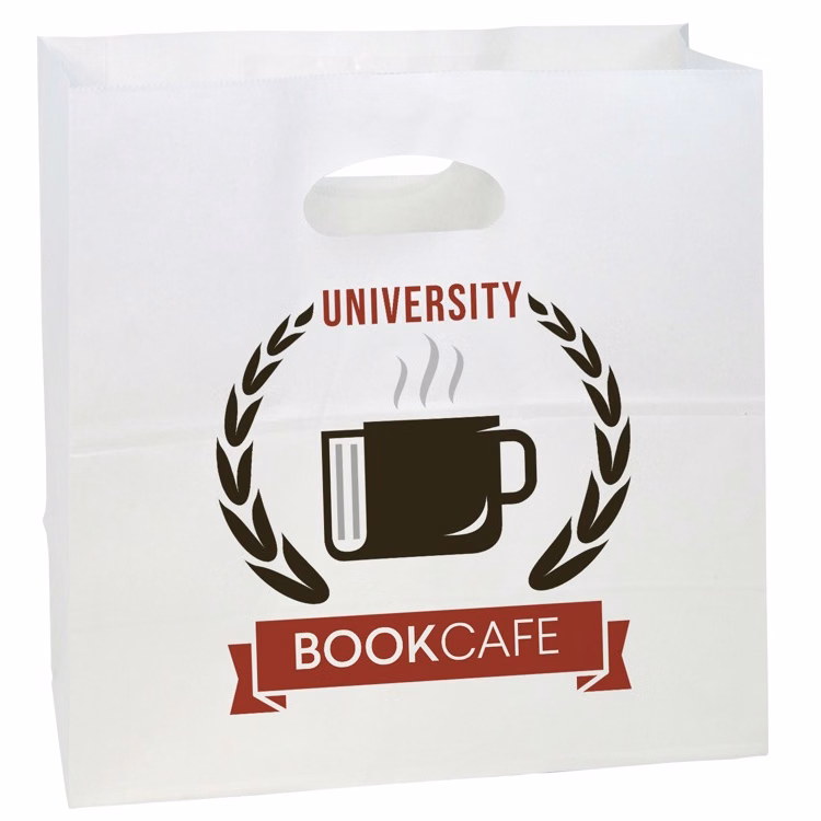 Full Color White Paper Take Out Bag (11" x 11" x 6")
