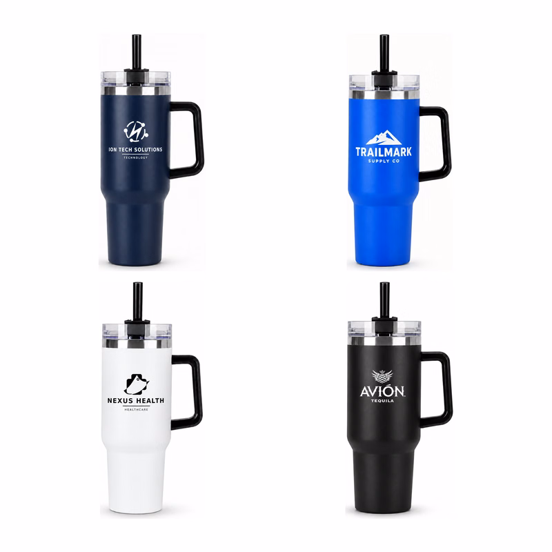 Endura 40 oz Stainless Steel Tumbler with Handle and Straw