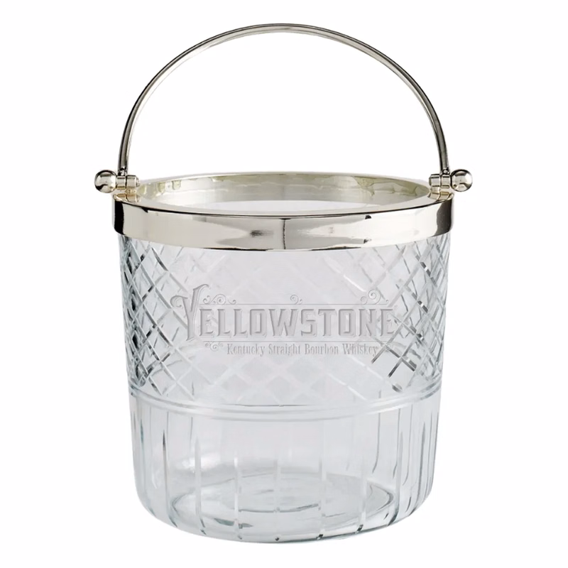 2.9L Glass Ice Bucket with Tongs