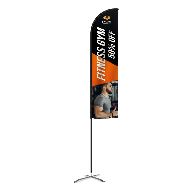 Flex Banner™ Kit, Double-Sided 21.5' Advertising Feather Flag 1