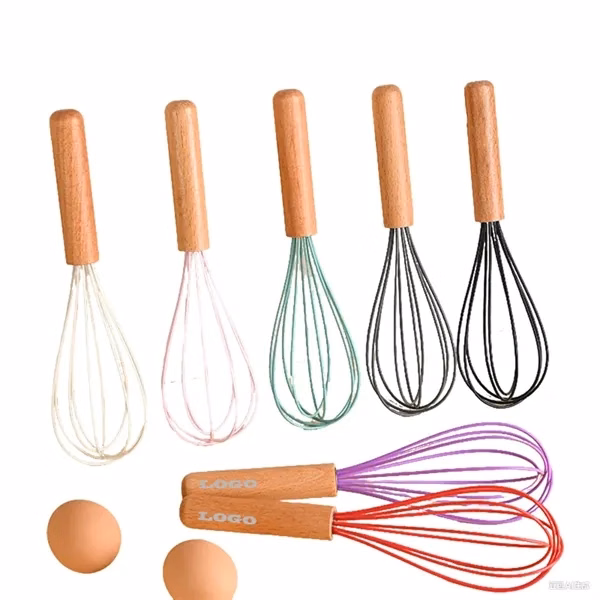 Custom Stainless Steel Silicone-Wrapped Wire Egg Beater 9.25 Inch — Kitchen Promotion