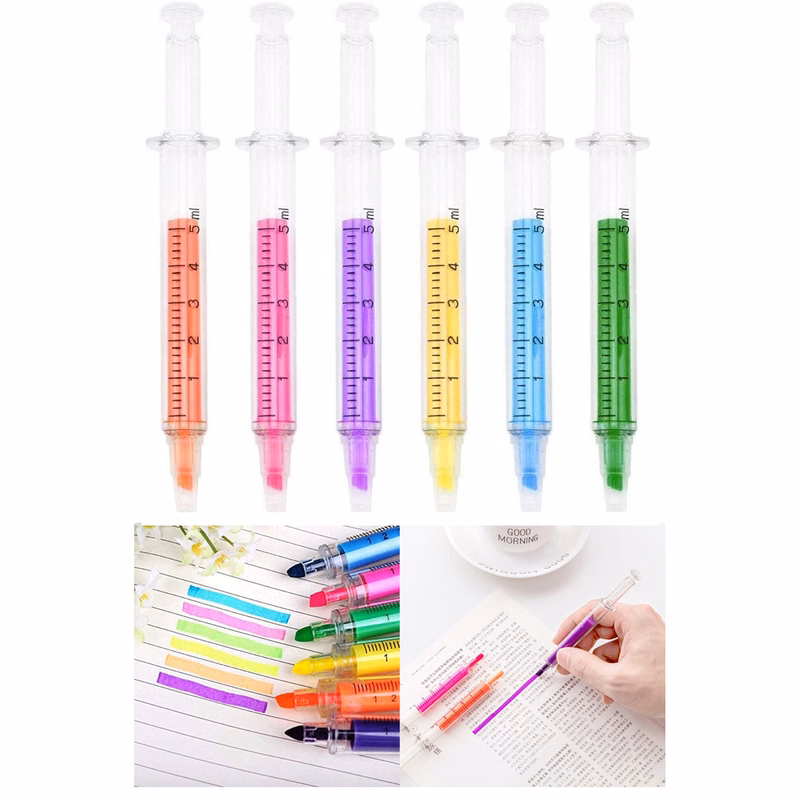 Syringe Highlighter Fluorescent Needle Pen